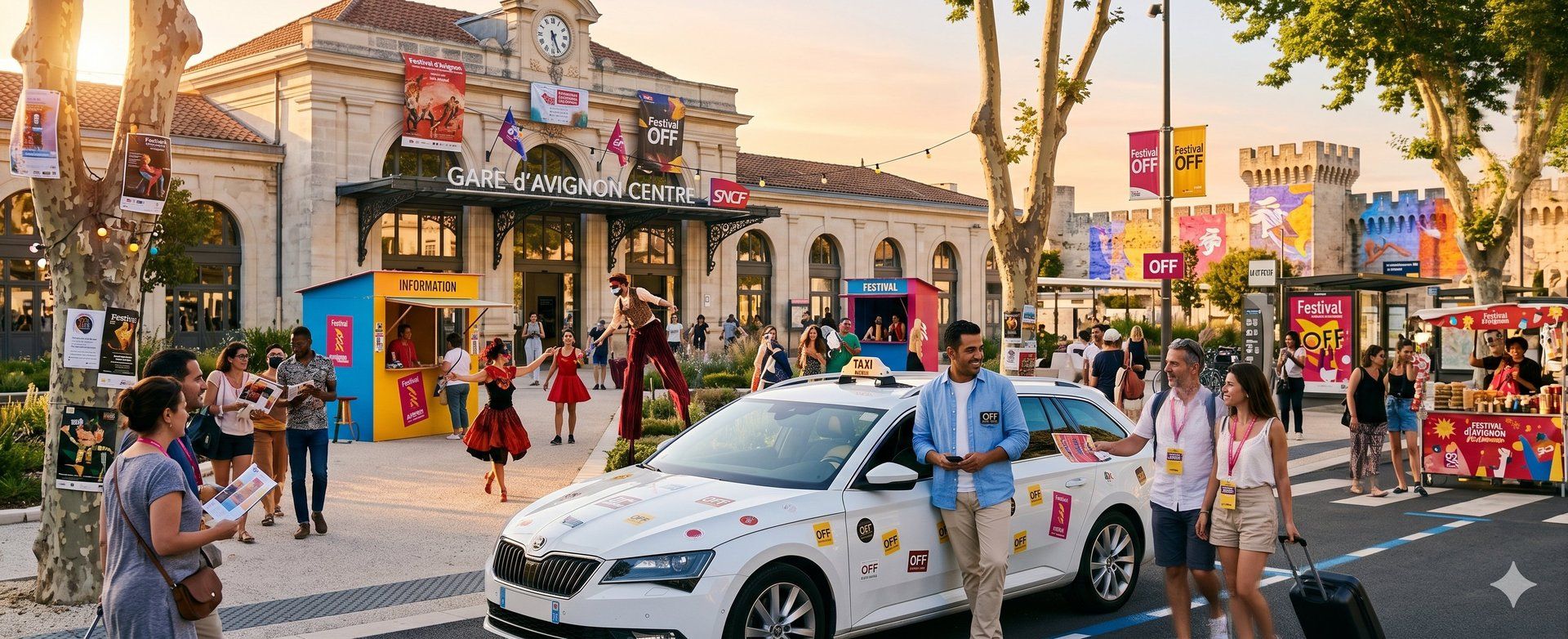 Taxi à Cavaillon depuis Villeneuve-lès-Avignon, transferts vers Avignon et aéroports